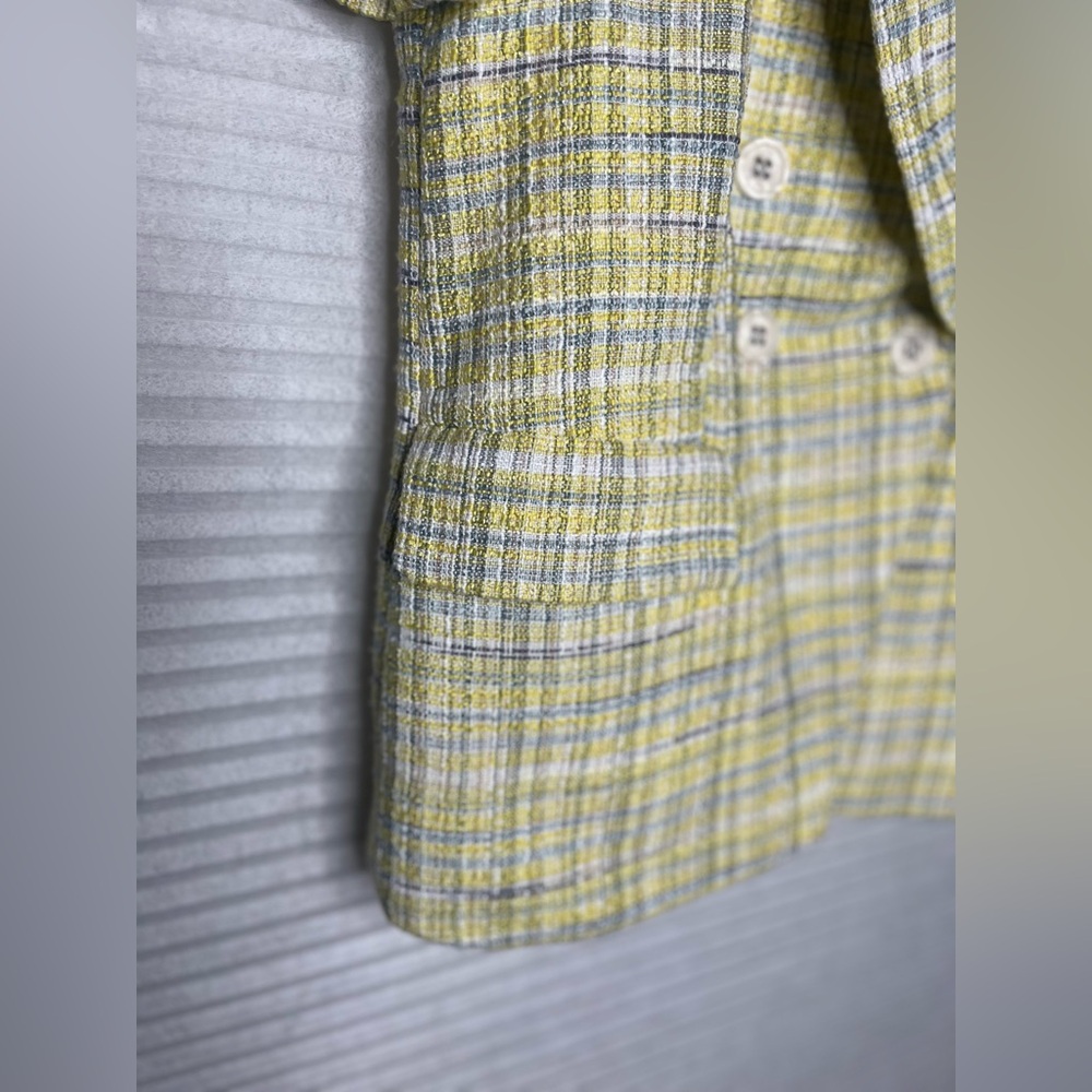 Maison d’Amelie Tweed Plaid Double Breasted Short Sleeve Blazer Size XS Academia - Picture 9 of 10